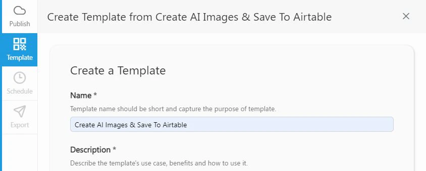Saving a Flow as a Template in Craftar